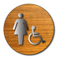 Womens Accessible Restroom Door Sign in Wood Laminate - 12" x 12" thumbnail