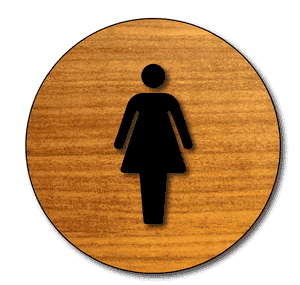 BWL-1029 Women Bathroom Door ADA Signs in Wood Laminate - Black
