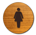 Womens Restroom Door ADA Signs - 12" x 12" Circle - Wood Laminate thumbnail