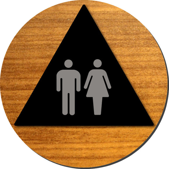 BWL-1031 Unisex Bathroom Door ADA Sign - Black