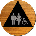 Unisex Accessible Bathroom Door Sign - Aluminum & Wood - 12" x 12" thumbnail
