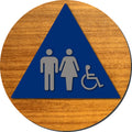 Unisex Accessible Bathroom Door Sign - Aluminum & Wood - 12" x 12" thumbnail