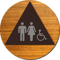 Unisex Accessible Bathroom Door Sign - Aluminum & Wood - 12" x 12" thumbnail
