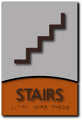 Stairs Brushed Aluminum and Wood ADA Signs - 6" x 9" thumbnail