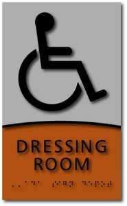 Modern Design Dressing and Fitting Room ADA Signs with Braille