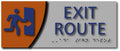 Modern Design Braille Exit Route ADA Signs - 10" x  4" thumbnail