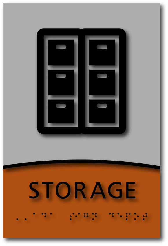 Modern Design ADA Compliant Storage Room Name Signs