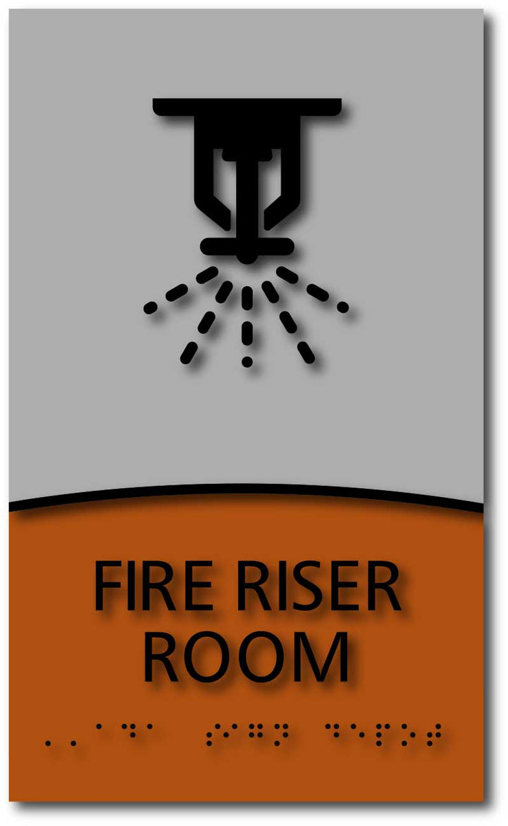Modern Design ADA Compliant Fire Riser Room Name Signs with Braille ...