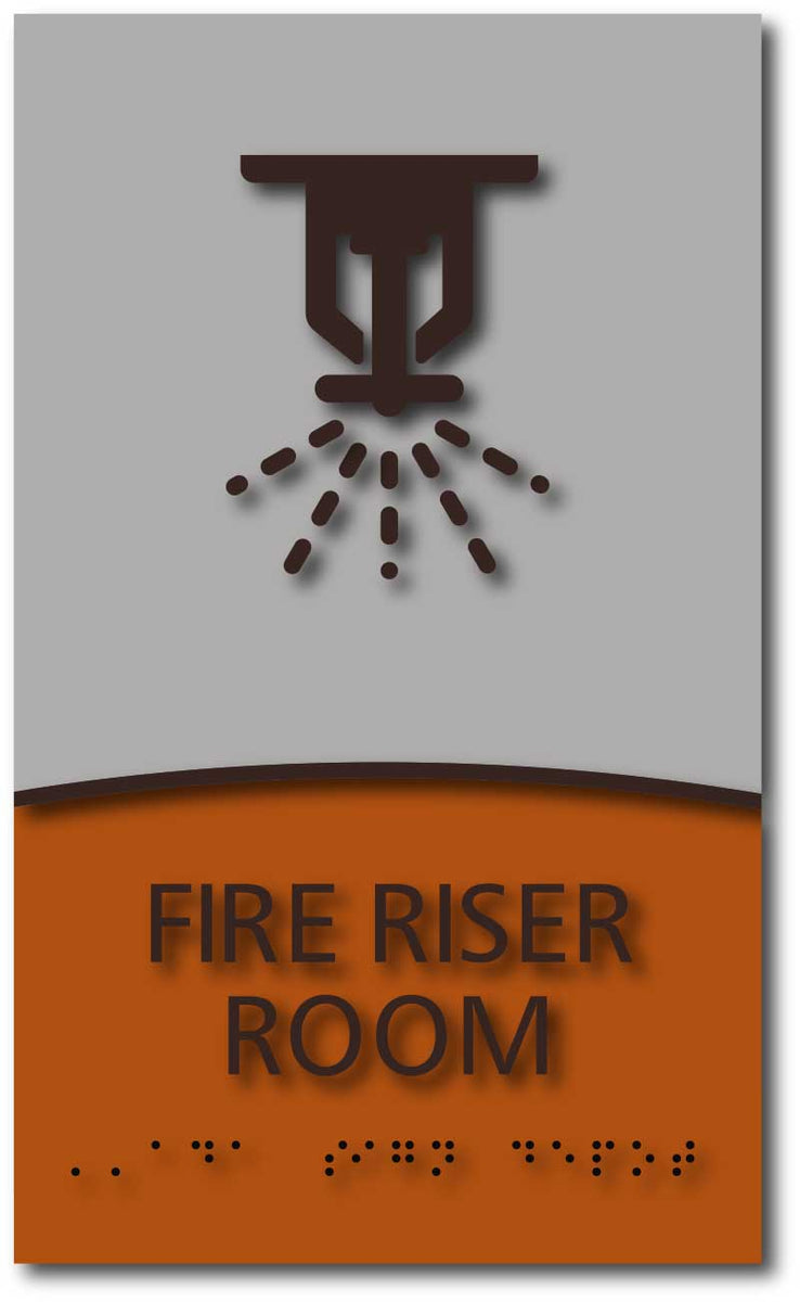 Modern Design ADA Compliant Fire Riser Room Name Signs with Braille ...