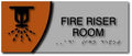 Modern Design Fire Riser Room ADA Signs - 6" x 10" or 10" x4" thumbnail