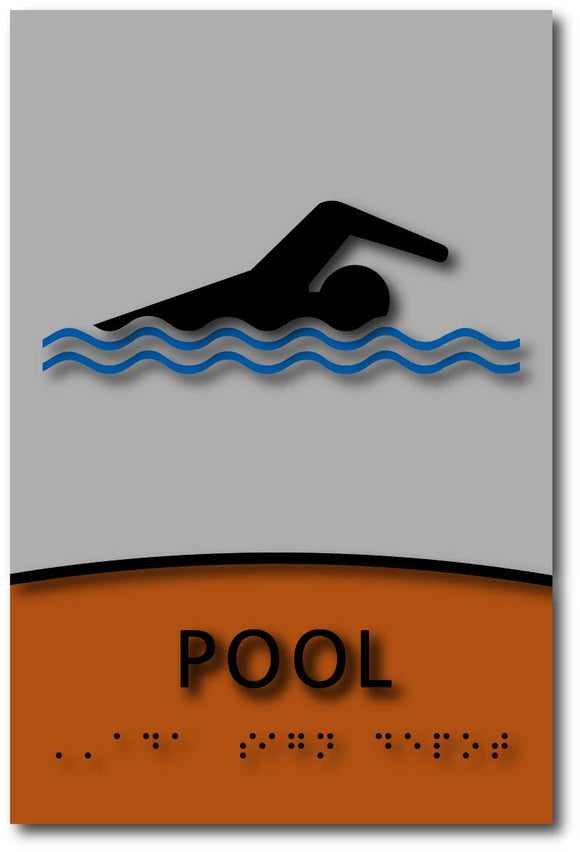 Modern Design ADA Compliant Swimming Pool Signs