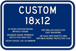 Custom ADA Parking Lot Signs and ADA Wayfinding Signs - 18" x 12" - Blue