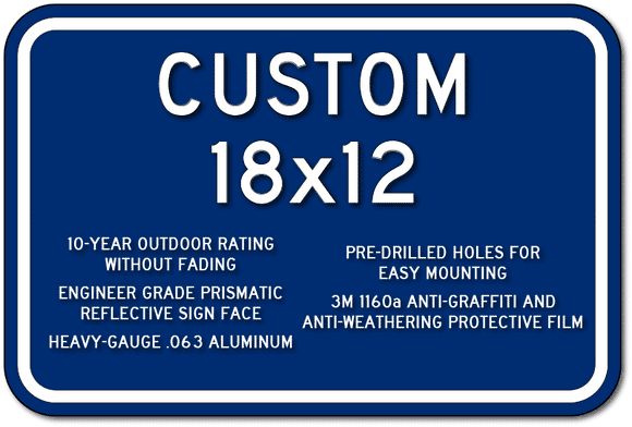 Custom ADA Parking Lot Signs and ADA Wayfinding Signs - 18" x 12" - Blue