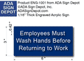 Employees Must Wash Hands Before Returning to Work Sign - 6" x 3" thumbnail