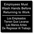 Bilingual Employees Must Wash Hands Before Returning to Work Sign thumbnail