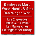 Bilingual Employees Must Wash Hands Before Returning to Work Sign thumbnail