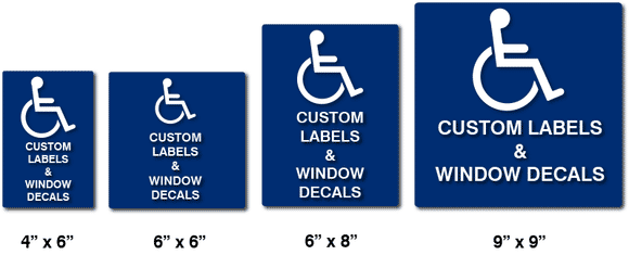 LBL-1013 Custom Self-Adhesive Label or Custom Window Decal - Blue