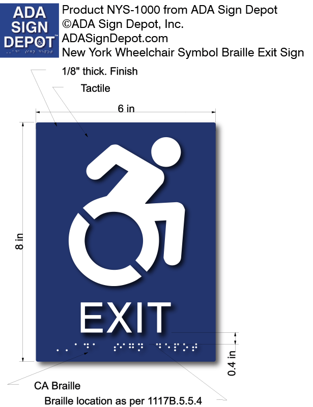 NY/CT Compliant Dynamic Wheelchair Symbol Accessible Exit Signs