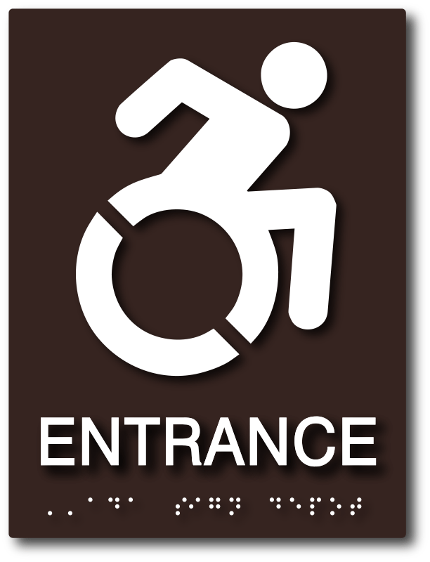 Accessible Entrance ADA Sign with Dynamic Wheelchair Symbol – ADA Sign ...