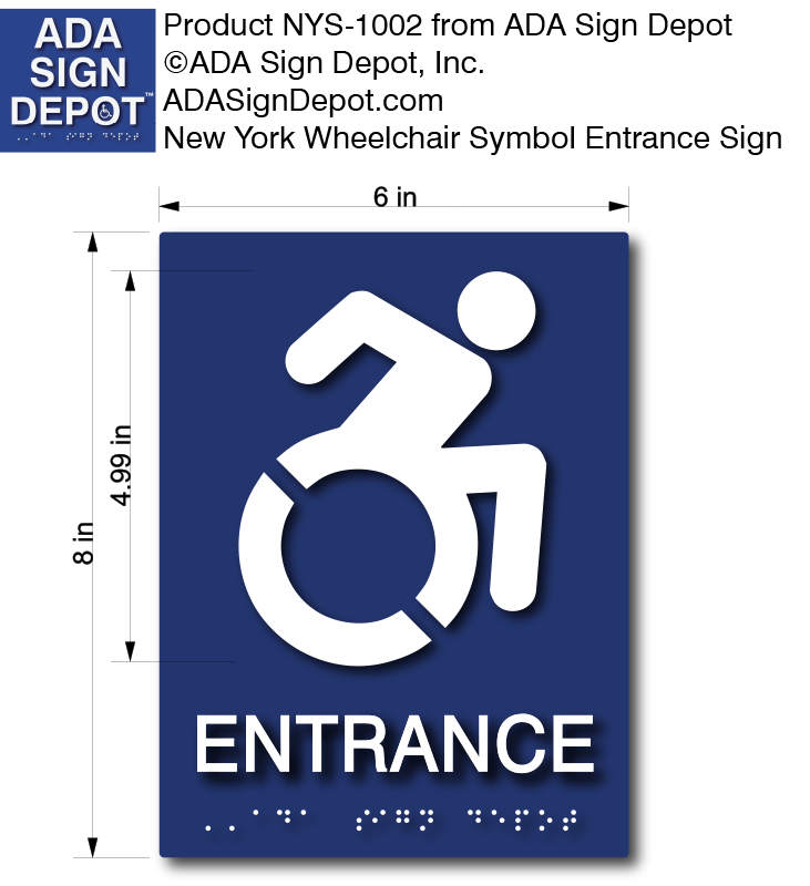 Inmotion Ada Sign Accessible Entrance ADA Sign with Dynamic Wheelchair Symbol – ADA Sign ...