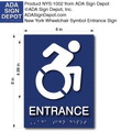 Dynamic NY Wheelchair Accessible Entrance ADA Signs - 6" x 8" thumbnail