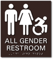 All Gender Restroom Signs - 8" x 9" - NY/CT Compliant Dynamic Wheelchair Symbol thumbnail