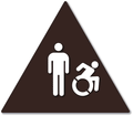 Mens Restroom Door ADA Signs - 12" x 12" Triangle - Dynamic Wheelchair Symbol of Accessibility thumbnail