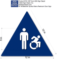 Mens Restroom Door ADA Signs - 12" x 12" Triangle - Dynamic Wheelchair Symbol of Accessibility thumbnail