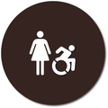 Womens Accessible Restroom Door ADA Signs - 12" x 12" Circle - NY/CT Compliant  thumbnail