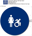 Womens Accessible Restroom Door ADA Signs - 12" x 12" Circle - NY/CT Compliant  thumbnail