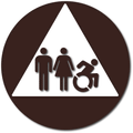 New York Unisex Wheelchair Accessible Restroom Door ADA Signs - 12" x 12" thumbnail