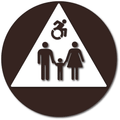 Family Unisex Wheelchair Accessible Restroom Door Sign - 12" x 12" - NY/CT Compliant thumbnail