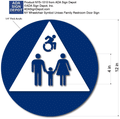 Family Unisex Wheelchair Accessible Restroom Door Sign - 12" x 12" - NY/CT Compliant thumbnail