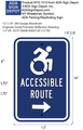 Accessible Route ADA Guide Signs - 12" x 18" - NY and CT Compliant thumbnail