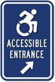 Wheelchair Entrance Signs - 12" x 18" - NY/CT Compliant Dynamic Wheelchair Icon of Accessibility thumbnail