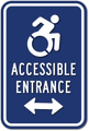 Wheelchair Entrance Signs - 12" x 18" - NY/CT Compliant Dynamic Wheelchair Icon of Accessibility thumbnail
