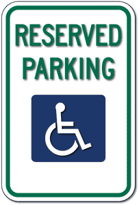 PAR-1000 R7-8 Federal Handicapped Reserved Parking Sign - 12" x 18"