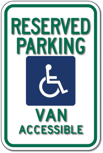 PAR-1001 Handicapped Van Accessible Parking Signs