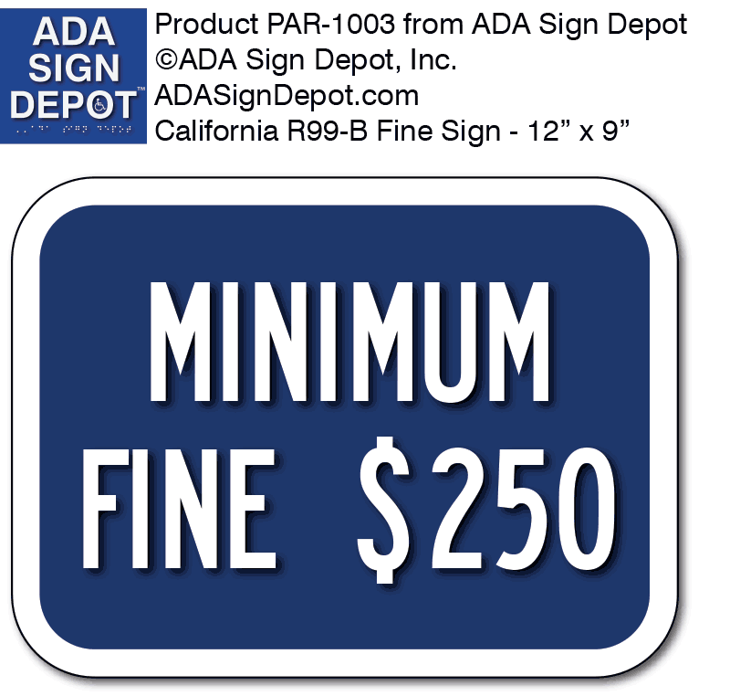 Handicap Parking Sign Fine