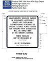 California R100B Tow-Away Sign - Typeset Towing Info Added to the Sign thumbnail