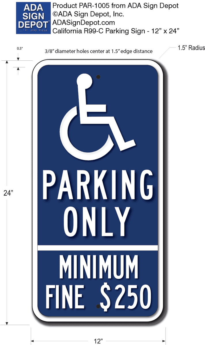 R99C California Handicap Parking Signs – ADA Sign Depot