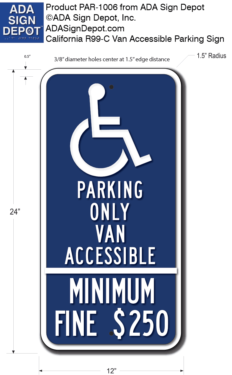 R99C-MOD California Handicapped Van Accessible Parking Signs – ADA Sign ...