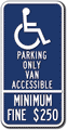 R99C-MOD California Handicap Van Accessible Parking Signs - 12" x 24" thumbnail