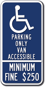 PAR-1006 California Handicapped Parking Van Accessible Sign