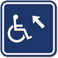 Symbol of Wheelchair Accessibility Sign - 12" x 12" - Optional Arrow thumbnail