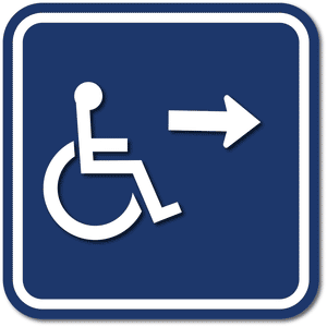 PAR-1007 Wheelchair Symbol of Accessibility Sign - Right Direction Arrow