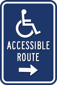 PAR-1000 ADA Wheelchair Accessible Route Guide Signs - Right Arrow