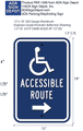 Accessible Route ADA Guide Signs - 12" x 18" - Choose Arrow Direction thumbnail