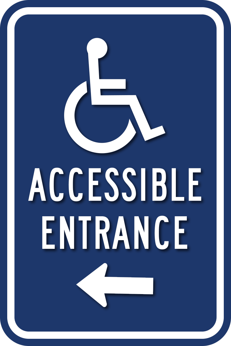 ADA Wheelchair Accessible Entrance Sign with Direction Arrow – ADA Sign ...