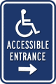 Accessible Entrance ADA Guide Signs - 12" x 18" - Optional Arrow thumbnail